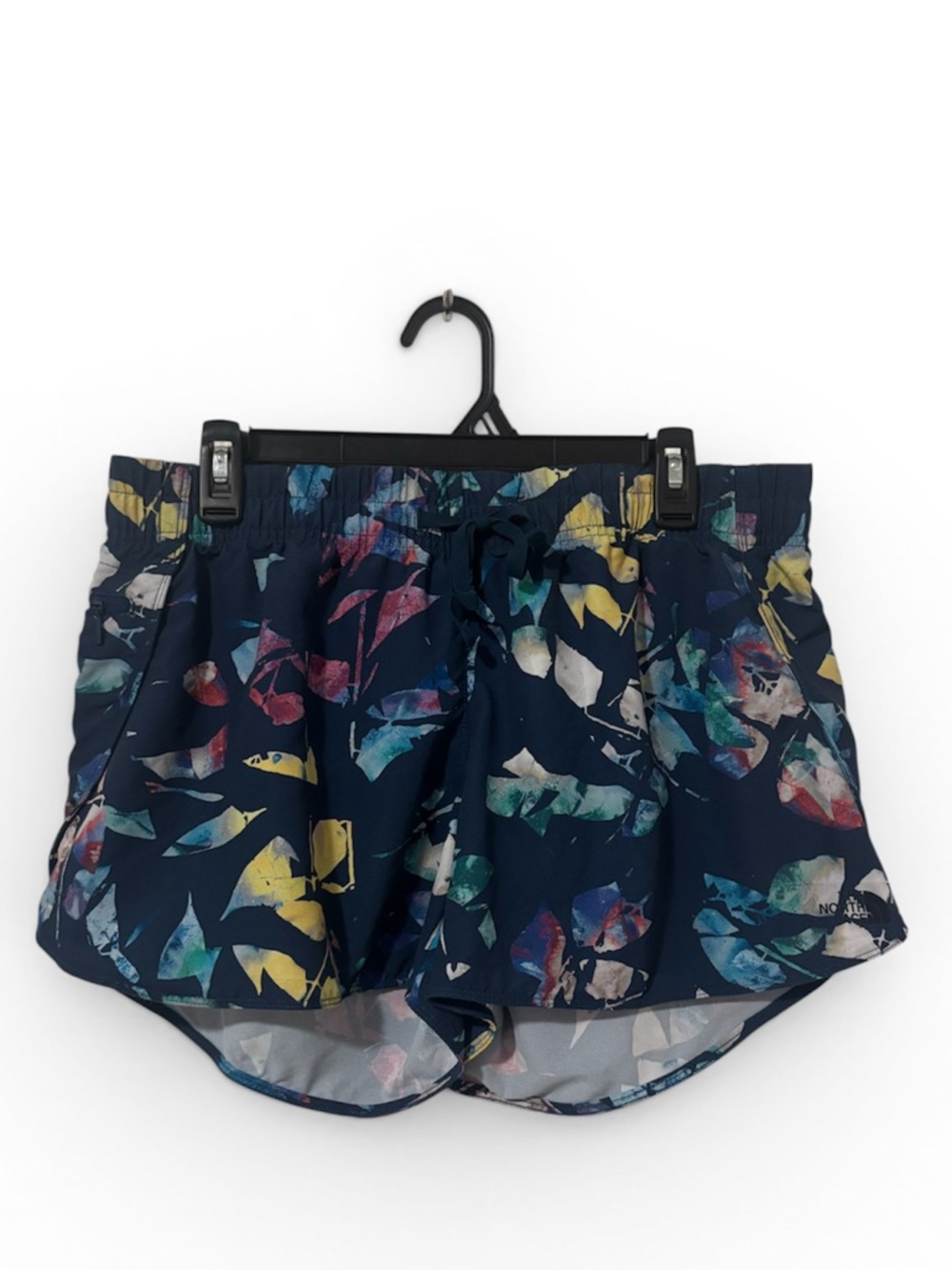 The North Face Large Navy Floral Abstract Print Women's Athletic Shorts EUC
